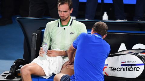 Daniil Medvedev looked to be struggling at the back of the court.