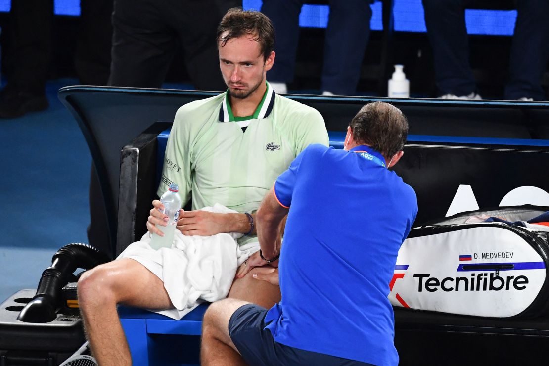 Daniil Medvedev looked to be struggling at the back of the court.