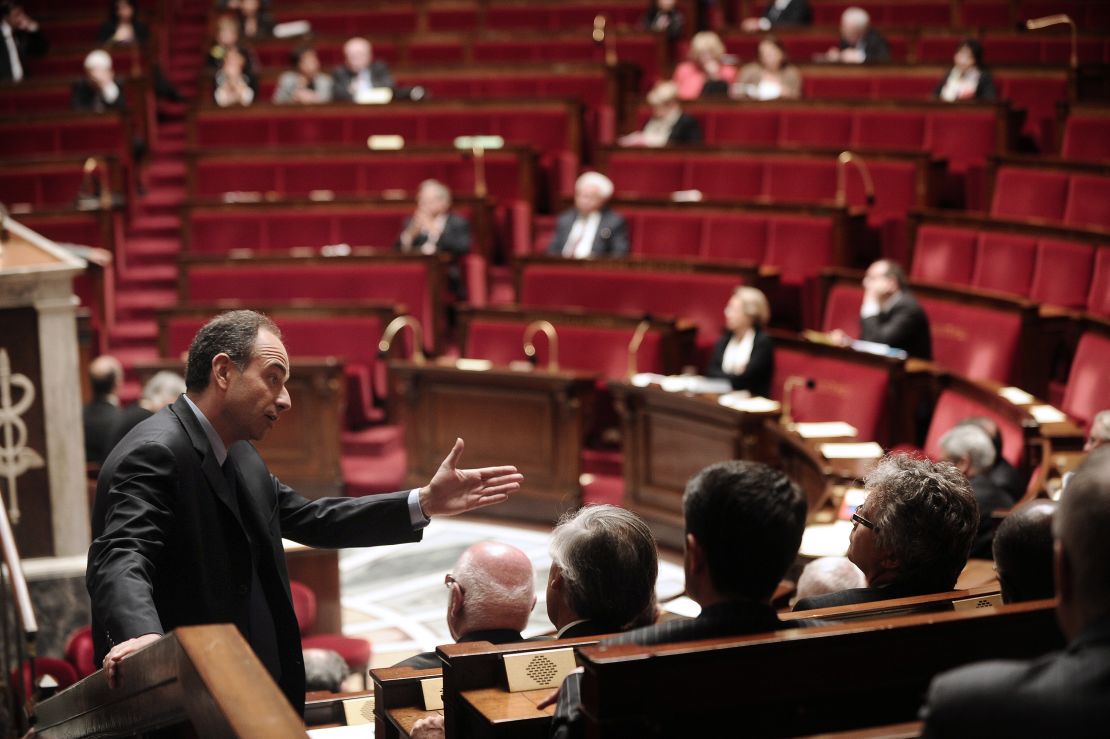 Jean-François Copé, the former head of MPs of UMP, France's then ruling party, is seen at the National Assembly in Paris on May 11, 2010 prior to a vote on the burqa ban. 