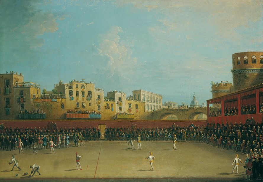 <strong>Mass appeal: </strong>Bracciale started out as a game for the upper classes but was popular with everyone by the 18th century, when Antonio Joli painted this.