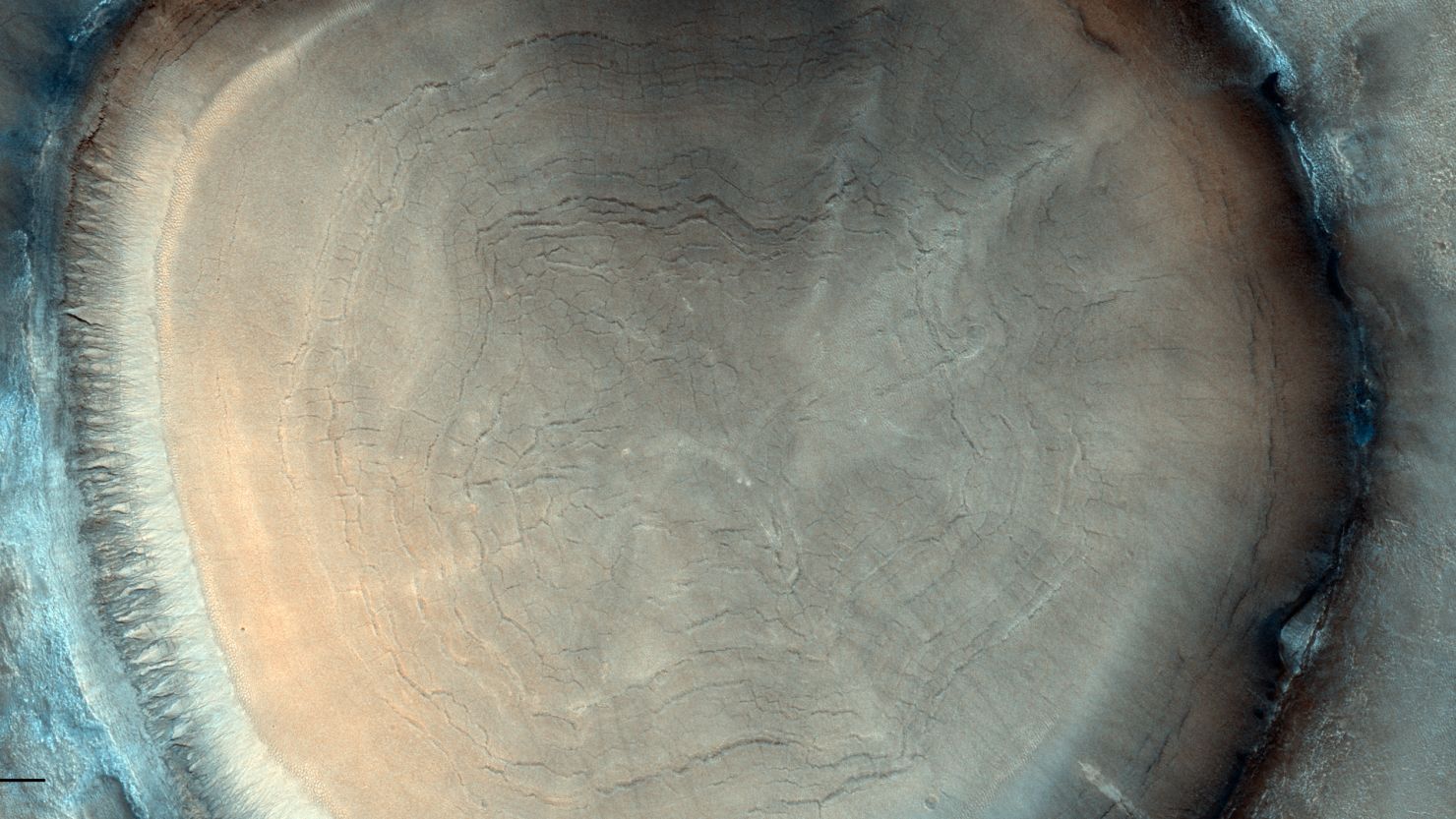 tree stump crater Mars scn
