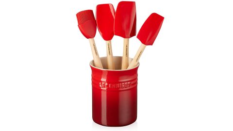 Le Creuset Silicone Craft Series Utensil Set with Stoneware Crock 