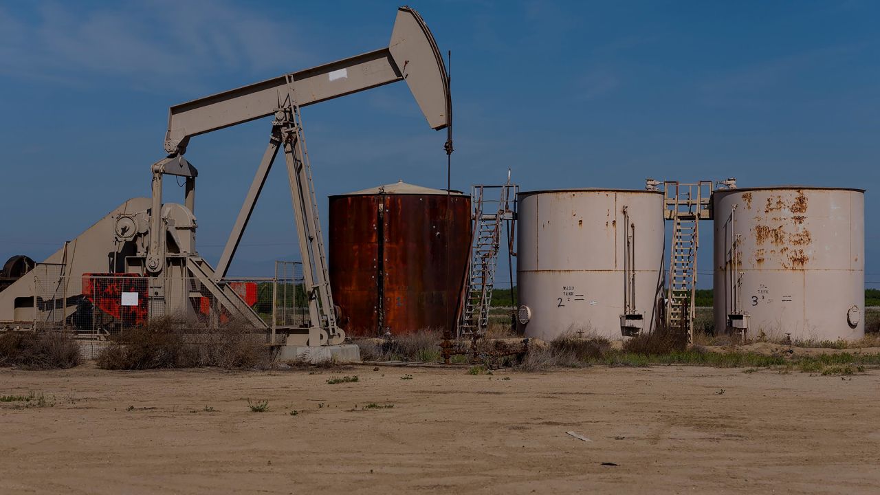 An orphan oil well outside of Bakersfield, California, in 2020. The Biden administration is offering its first round of funding for states to clean up methane emissions from abandoned oil and gas wells.