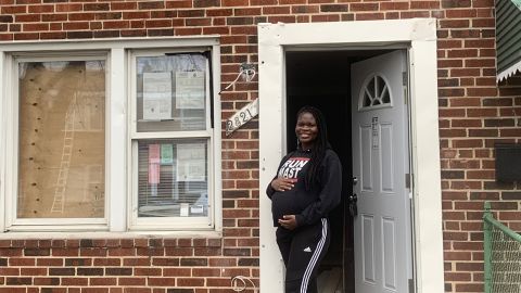 Danielle Green, in front of a house in Baltimore that she flipped last year, said that homes that make attractive flips are harder to find and higher priced than before the pandemic.  