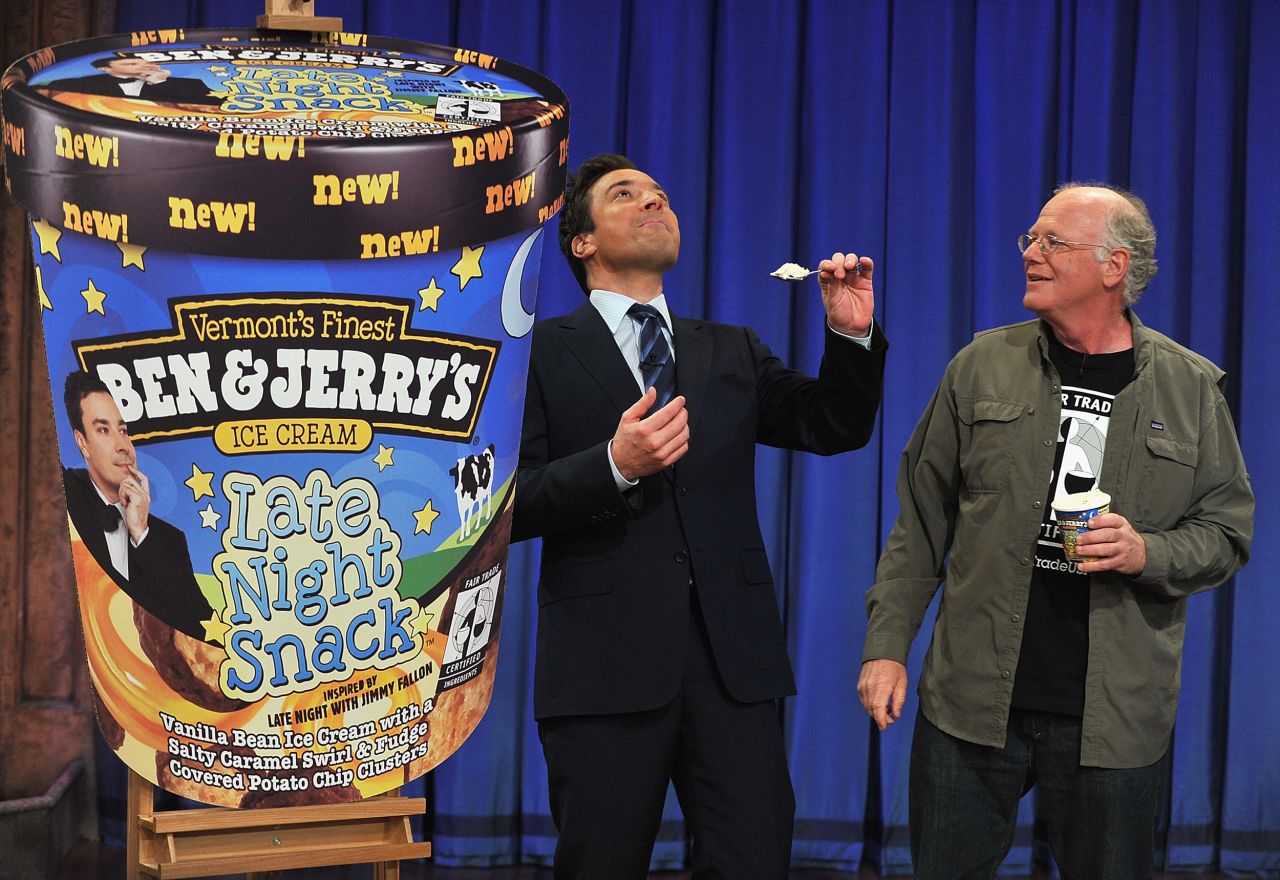 Fallon receives his own Ben & Jerry's ice cream flavor in 2011.