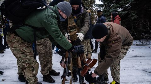 In Kyiv, many of the civilians who showed up for training already owned semi-automatic and automatic rifles.