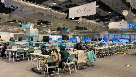 The Beijing 2022 media center started filling up as journalists entered the closed loop.  