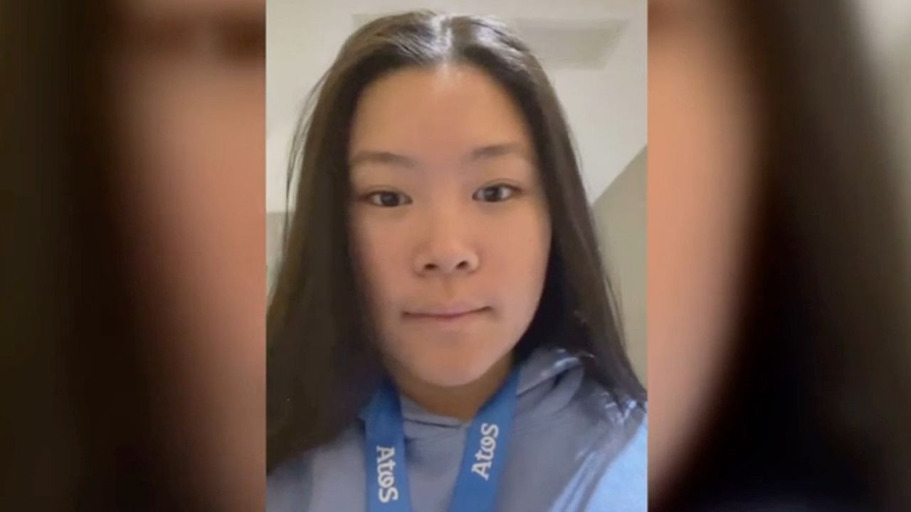 Hong Kong skier Audrey King tested positive Monday on arrival in Beijing.