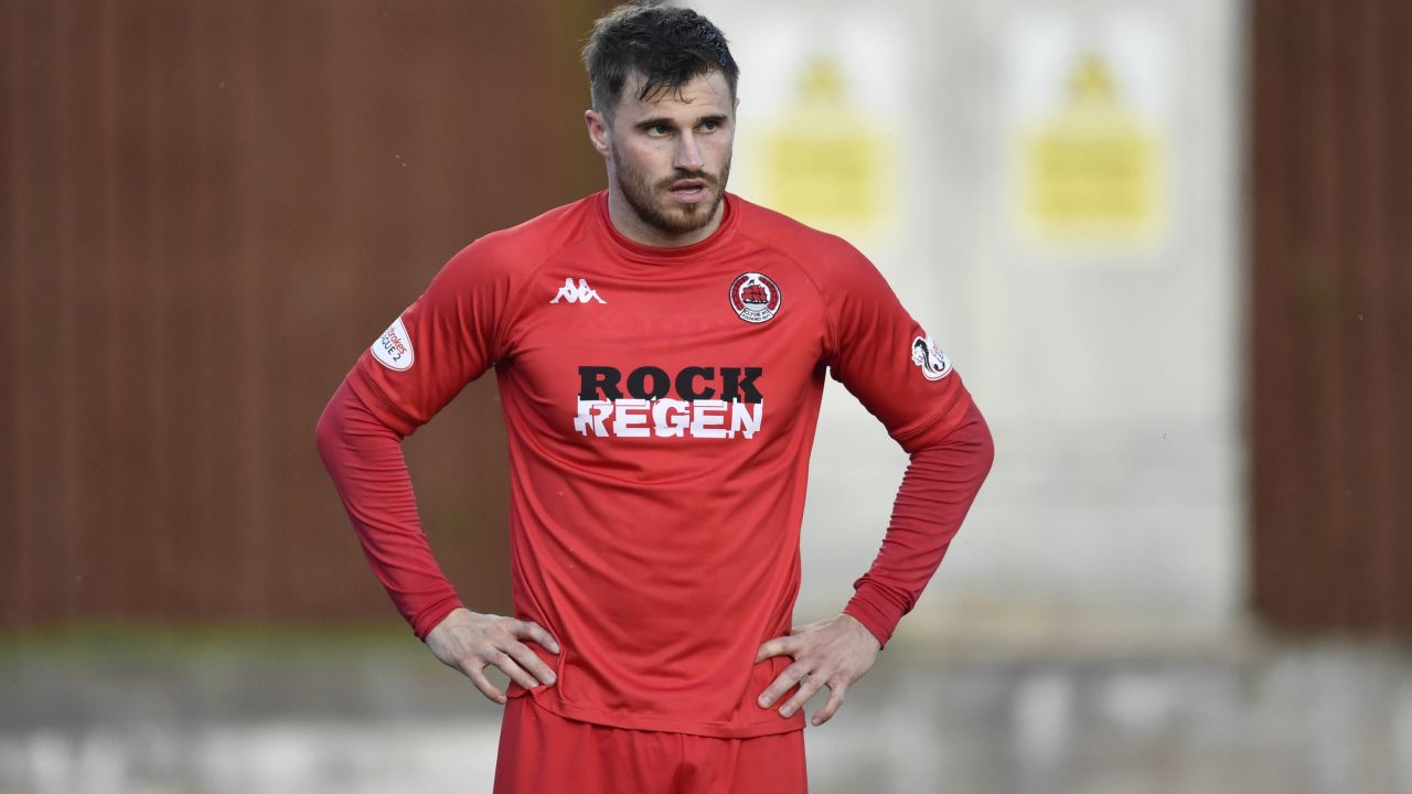 David Goodwillie joined Raith Rovers from Clyde. He's pictured after missing a penalty for Clyde on May 14, 2019 during a Scottish League one playoff final.