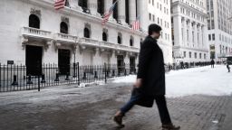 People walk by the New York Stock Exchange (NYSE) on January 31, 2022 in New York City. 
