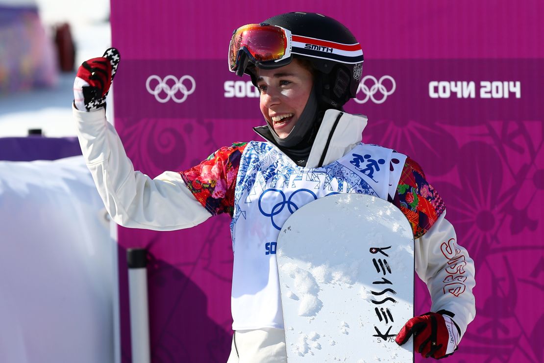 Simona Meiler, a former pro snowboarder, at the 2014 Winter Olympics in Sochi, Russia
