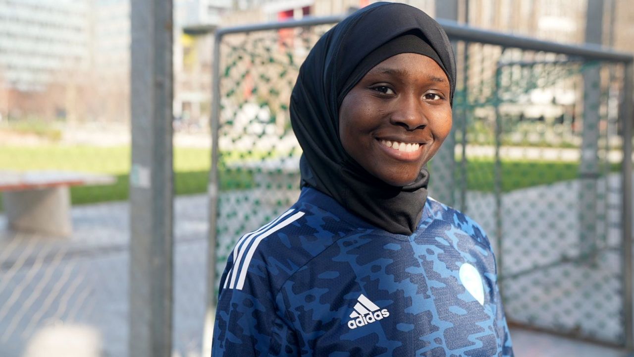 Founé Diawara, 22, of Les Hijabeuses, says the veil should not be seen as a "political flag."