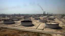 Crude oil storage tanks at the Juaymah Tank Farm in Saudi Aramco's Ras Tanura oil refinery and oil terminal in Ras Tanura, Saudi Arabia, on Monday, Oct. 1, 2018. 