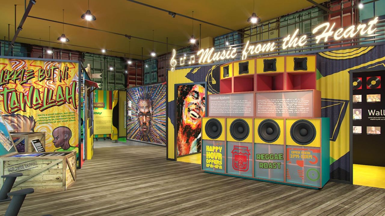 The caffeine rush will get you ready to explore the rest of the pavilion, which offers a glimpse of Jamaica's culture.