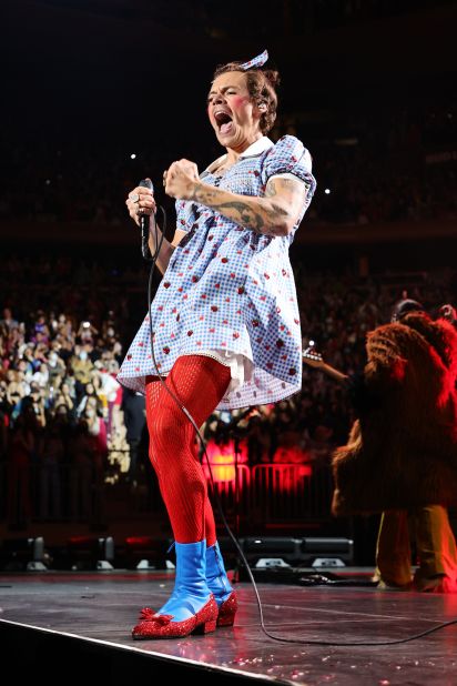 Styles took his love for playing dress-up one step further at his "Harryween" performance at Madison Square Garden in October 2021, when he dressed up as Dorothy from "The Wizard of Oz."