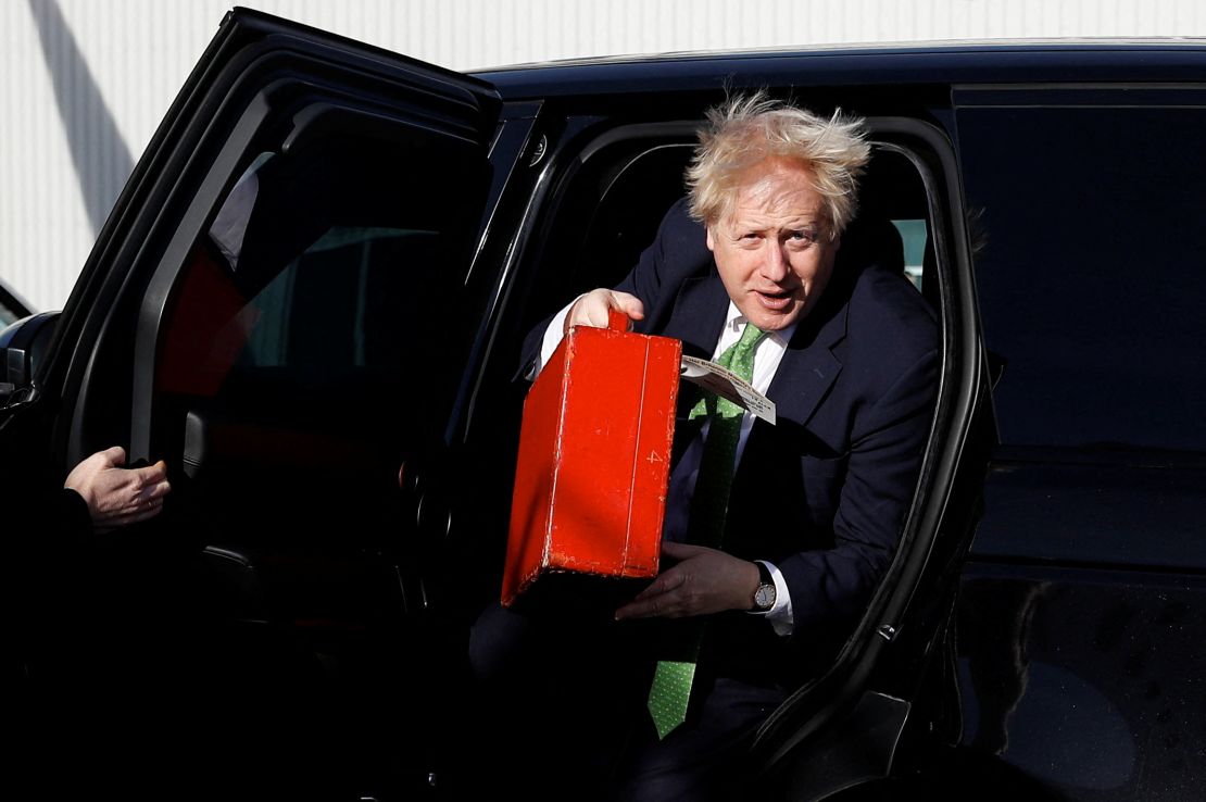 British Prime Minister Boris Johnson departs London for Ukraine on February 1, 2022.