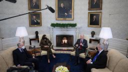 U.S. President Joe Biden and Vice president Kamala Harris meet with Senate Judiciary Committee Chairman Sen. Dick Durbin (R) (D-IL) and ranking member Chuck Grassley (L) (R-IA) in the Oval Office on February 01, 2022 in Washington, DC.