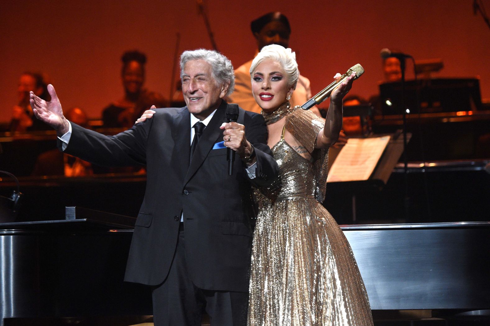 Bennett and Lady Gaga perform live at Radio City Music Hall in 2021. The two artists, who first teamed up in 2011, also released a joint album. 