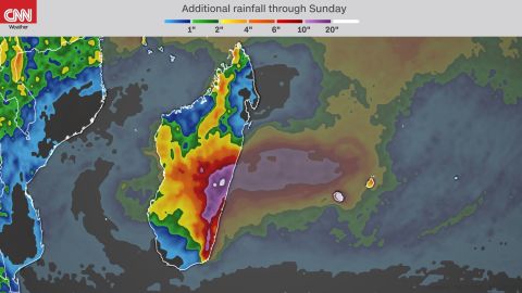 Heavy rainfall is forecast for Madagascar and surrounding areas as Tropical Cyclone Batsirai churns through the area.