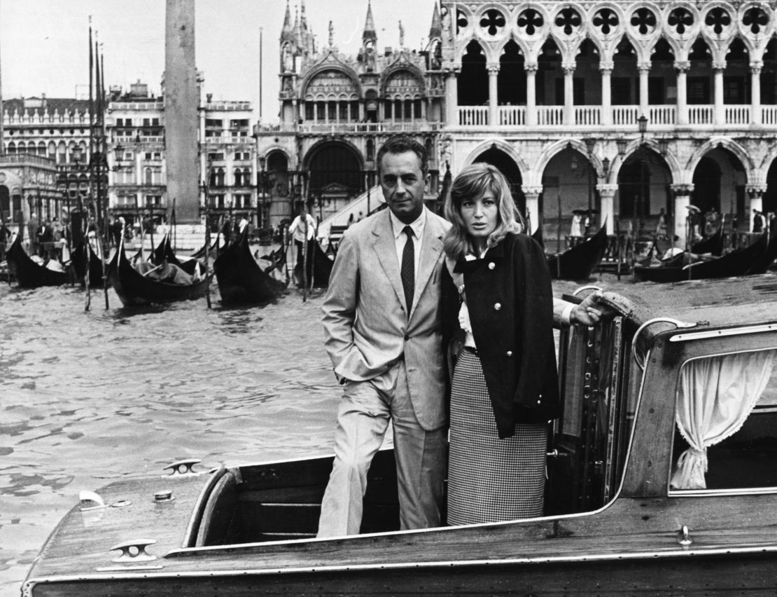 Monica Vitti and director Michelangelo Antonioni at the Venice Film Festival in September 1962