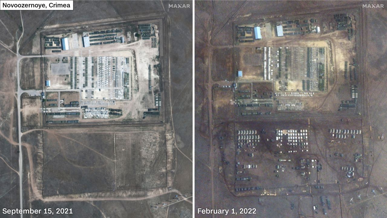 New satellite images show buildup of Russian military around Ukraine.