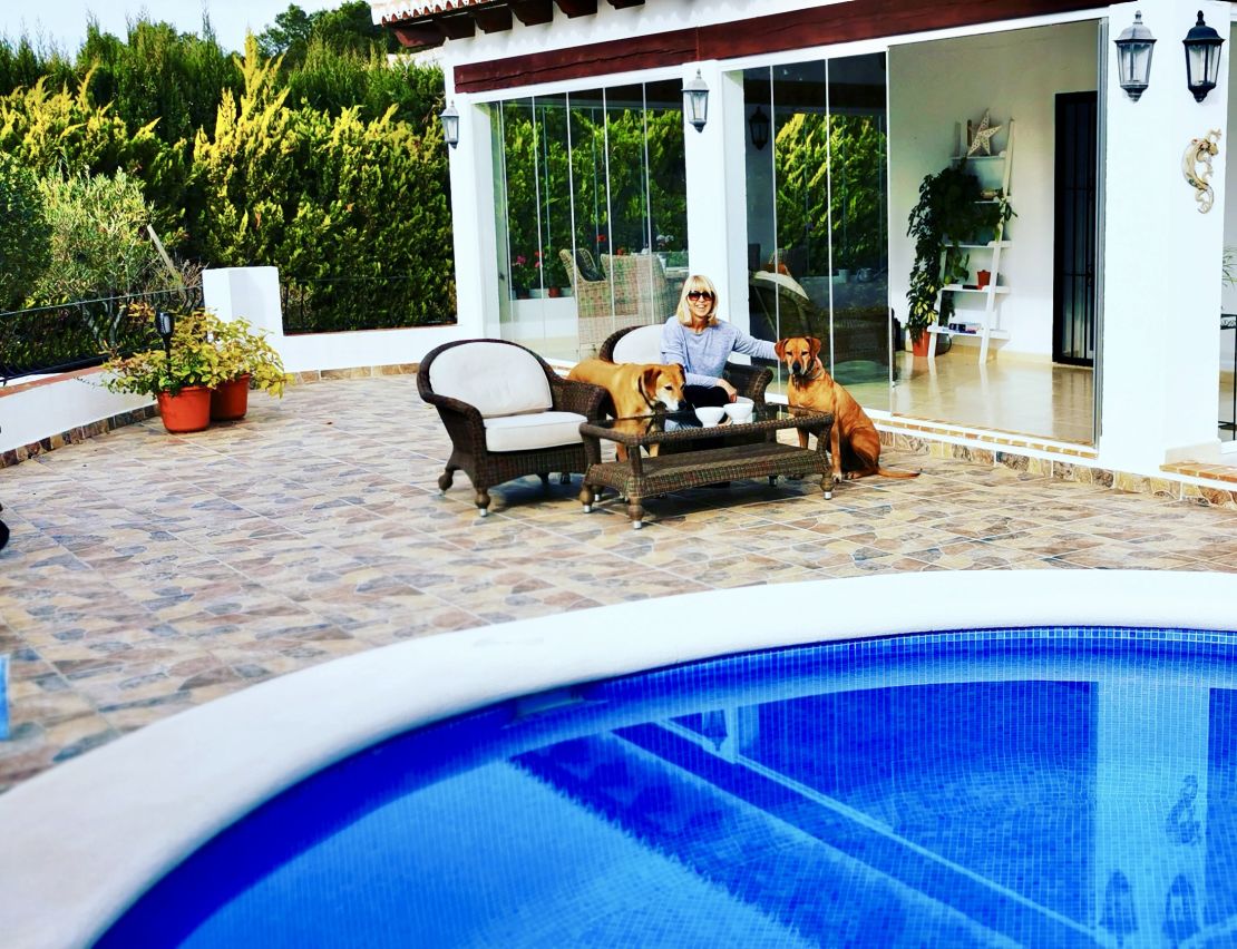 The Ashworths' many house sitting gigs including looking after two Ridgeback dogs at a villa in Spain.