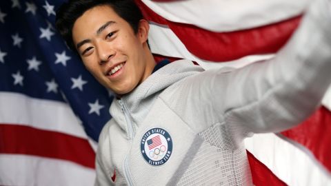 Nathan Chen poses for a portrait during a Team USA Olympic shoot on September 12, 2021.