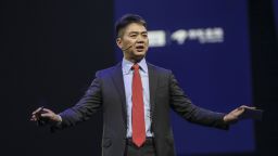 --FILE--Richard Liu Qiangdong, then Chairman and CEO of online retailer JD.com, attends the JDDiscovery conference in Beijing, China, 6 November 2017. Richard Liu, the embattled founder and CEO of China's No. 2 e-commerce company JD.com, has stepped down from the board of Beijing Jingdong Century Trade, a core subsidiary in the group.  (Imaginechina via AP Images)