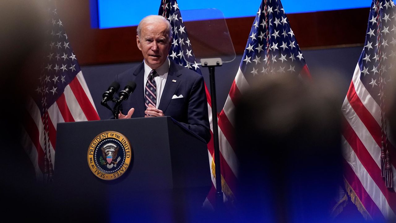 President Joe Biden speaks at the National Prayer Breakfast, Thursday, Feb. 3, 2022, on Capitol Hill in Washington.