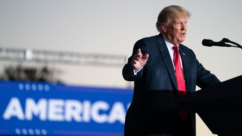 Former President Donald Trump speaks at a rally on September 25, 2021 in Perry, Georgia. Republican Senate candidate Herschel Walker, Georgia Secretary of State candidate Rep. Jody Hice (R-GA), and Georgia Lieutenant Gubernatorial candidate State Sen. Burt Jones (R-GA) also appeared as guests at the rally.