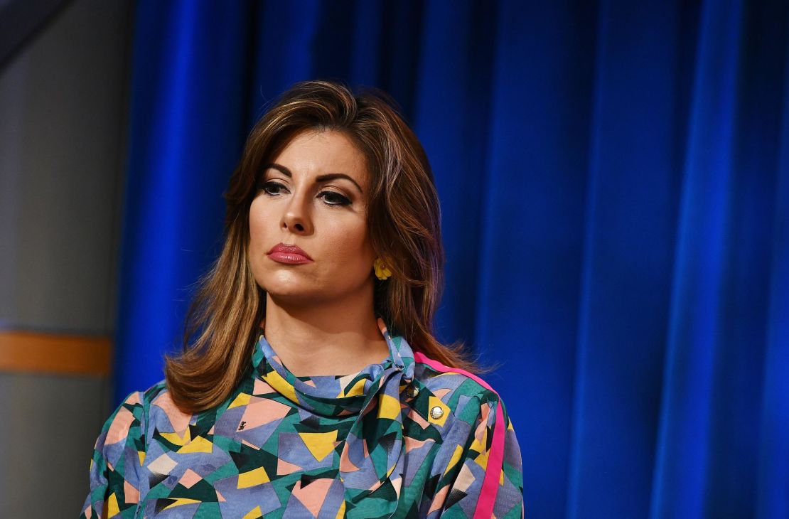 Then-State Department Spokesperson Morgan Ortagus is seen during a press conference at the State Department in Washington, DC in June 2020. 
