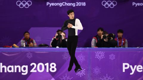 Chen competes in the men's single skating short program during the PyeongChang 2018 Winter Olympic Games.