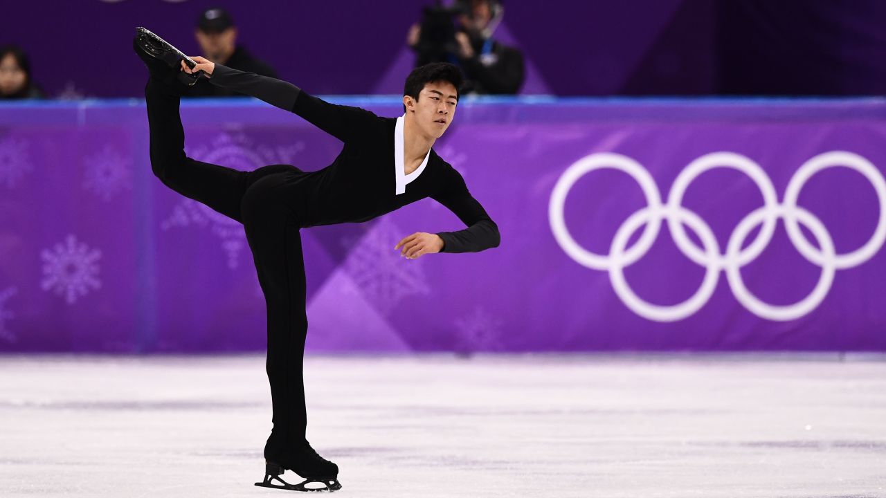 USA's Nathan Chen competes in the men's single skating free skating of the figure skating event during the Pyeongchang 2018 Winter Olympic Games at the Gangneung Ice Arena in Gangneung on February 17, 2018. / AFP PHOTO / ARIS MESSINIS (Photo credit should read ARIS MESSINIS/AFP via Getty Images)