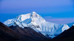 Mount Qomolangma or Mount Everest is pictured on August 29, 2020 in Shigatse, Tibet Autonomous Region of China. 