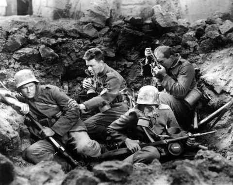 <strong>"All Quiet on the Western Front" (1931):</strong> "All Quiet on the Western Front," best picture of 1929-30, was the film adaptation of Erich Maria Remarque's classic novel. The film stars Lewis Wolheim and Lew Ayres and was directed by Lewis Milestone.