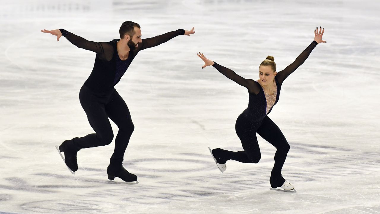 Cain-Gribble and LeDuc perform at last year's Figure Skating World Championships in Stockholm, Sweden.
