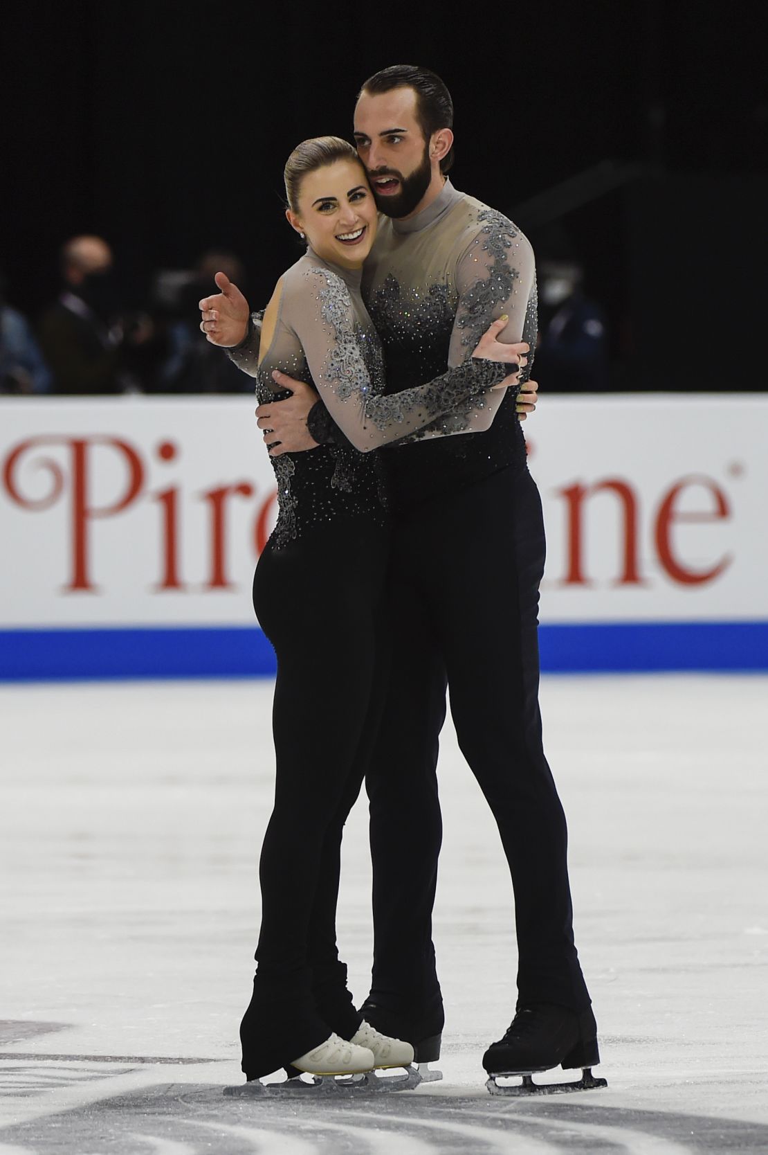 Cain-Gribble (left) and LeDuc compete at last month's US Figure Skating Championships in Nashville, Tennessee. 