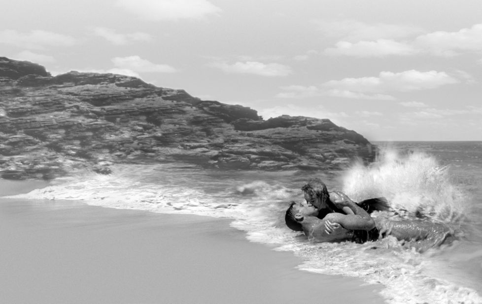 <strong>"From Here to Eternity" (1954):</strong> Facing the strict movie censorship of the 1950s, director Fred Zinnemann's version of "From Here to Eternity" considerably toned down James Jones' tough and profane novel about military life in Hawaii on the eve of the Pearl Harbor attack. But Burt Lancaster and Deborah Kerr's sexy tryst on the beach made waves among moviegoers.