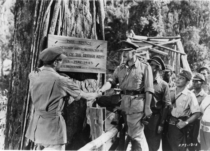 <strong>"The Bridge on the River Kwai" (1958): </strong>Director David Lean proved filmmakers could make intelligent epics such as "The Bridge on the River Kwai." Already a star in British films, Alec Guinness won international fame and a best actor Oscar as a British colonel held prisoner with his men in a Japanese camp during World War II.
