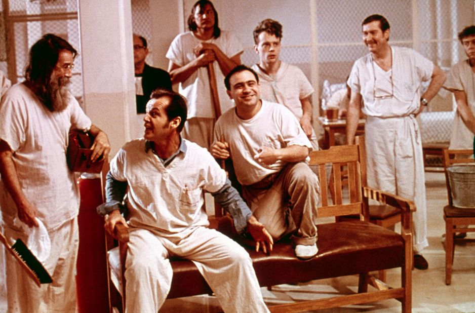 <strong>"One Flew Over the Cuckoo's Nest" (1976):</strong> "One Flew Over the Cuckoo's Nest" captured all four top Academy Awards, a feat that had not been accomplished in more than 40 years (not since "It Happened One Night.") Besides best picture, the movie took home Oscars for best director (Milos Forman), actor (Jack Nicholson) and actress (Louise Fletcher). It won a fifth for best adapted screenplay. In this film of Ken Kesey's novel, Nicholson, second from left, struck a chord with audiences as McMurphy, a rebellious inmate in a mental institution who faces off against the ultimate authority figure, Nurse Ratched (Fletcher).