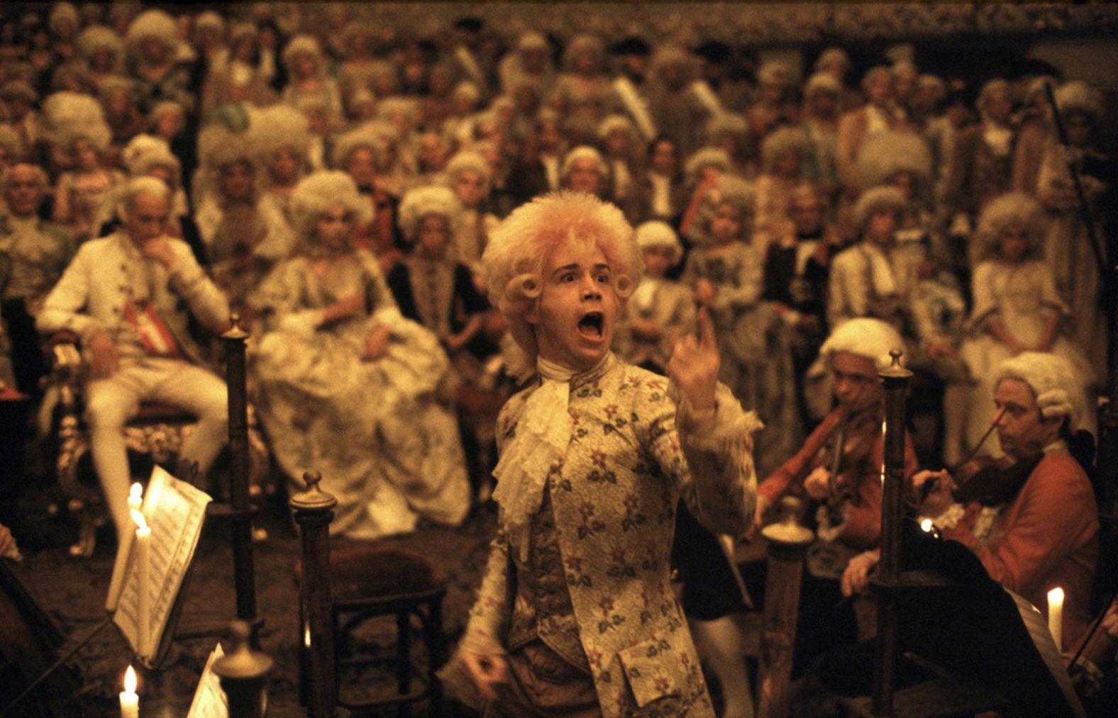 <strong>"Amadeus" (1985):</strong> Another epic, "Amadeus" was based on Peter Shaffer's award-winning play about composer Wolfgang Amadeus Mozart (Tom Hulce) and his rival, Antonio Salieri. The film won eight Oscars, including awards for director Milos Forman -- his second, after "One Flew Over the Cuckoo's Nest" -- and star F. Murray Abraham, who played Salieri.