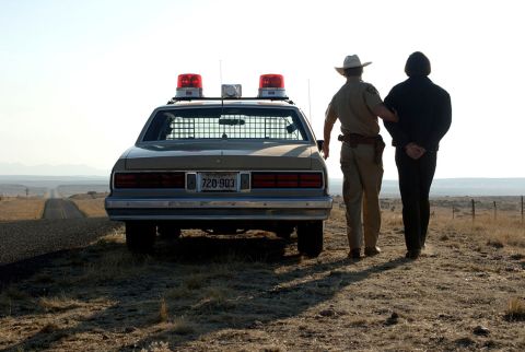 <strong>"No Country for Old Men" (2008):</strong> The Coen brothers' grim "No Country for Old Men," about a Texas drug deal gone wrong, won four Oscars. Javier Bardem received a best supporting actor award for his portrayal of the brutal enforcer Anton Chigurh, who carries around a lethal bolt gun and doesn't hesitate to use it.