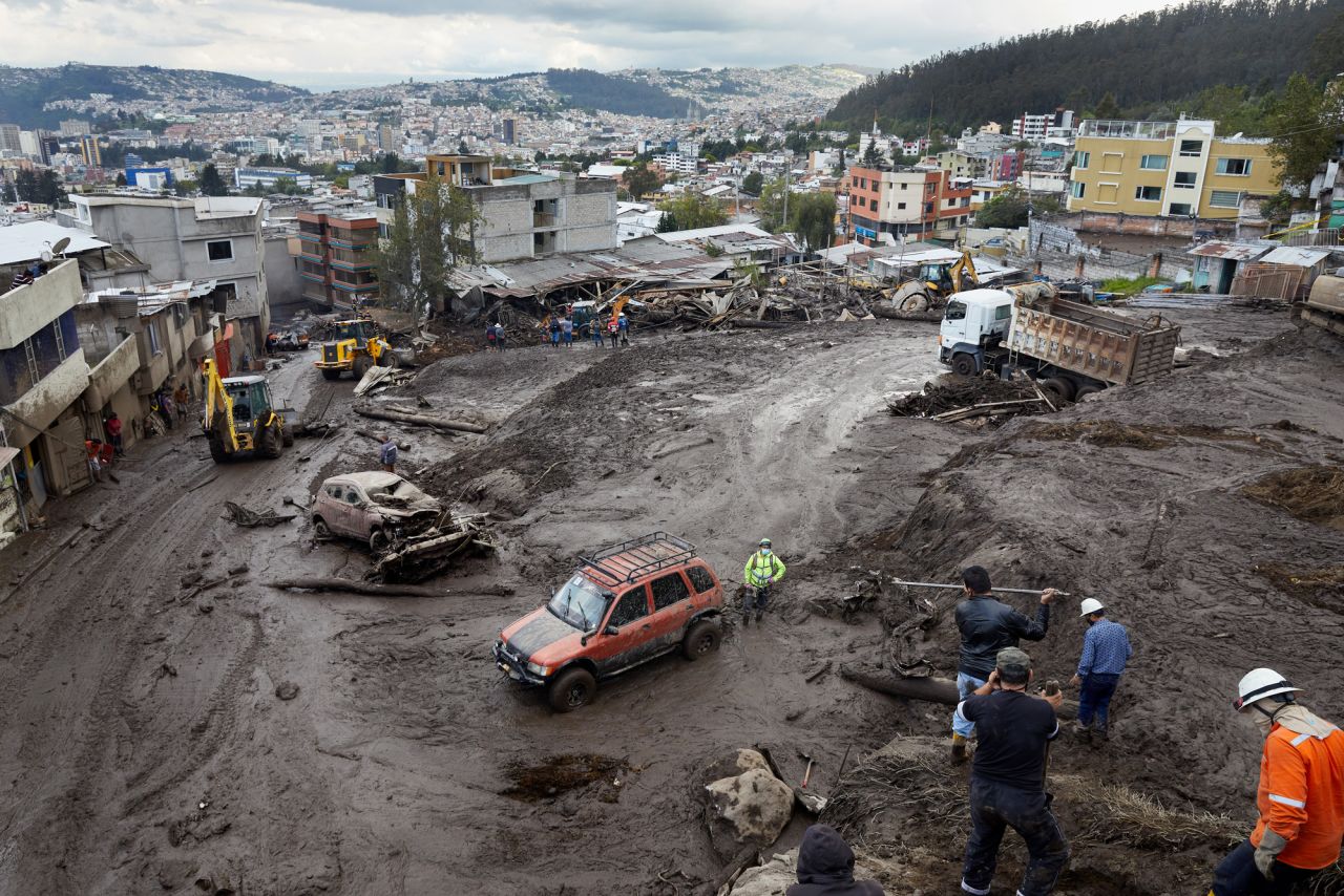 Vehicles and houses are damaged following a <a href="https://www.cnn.com/2022/02/01/americas/ecuador-landslide-intl-latam/index.html" target="_blank">deadly mudslide</a> in Quito, Ecuador, on Tuesday, February 1. The landslide was triggered by heavy rainfall, authorities said.