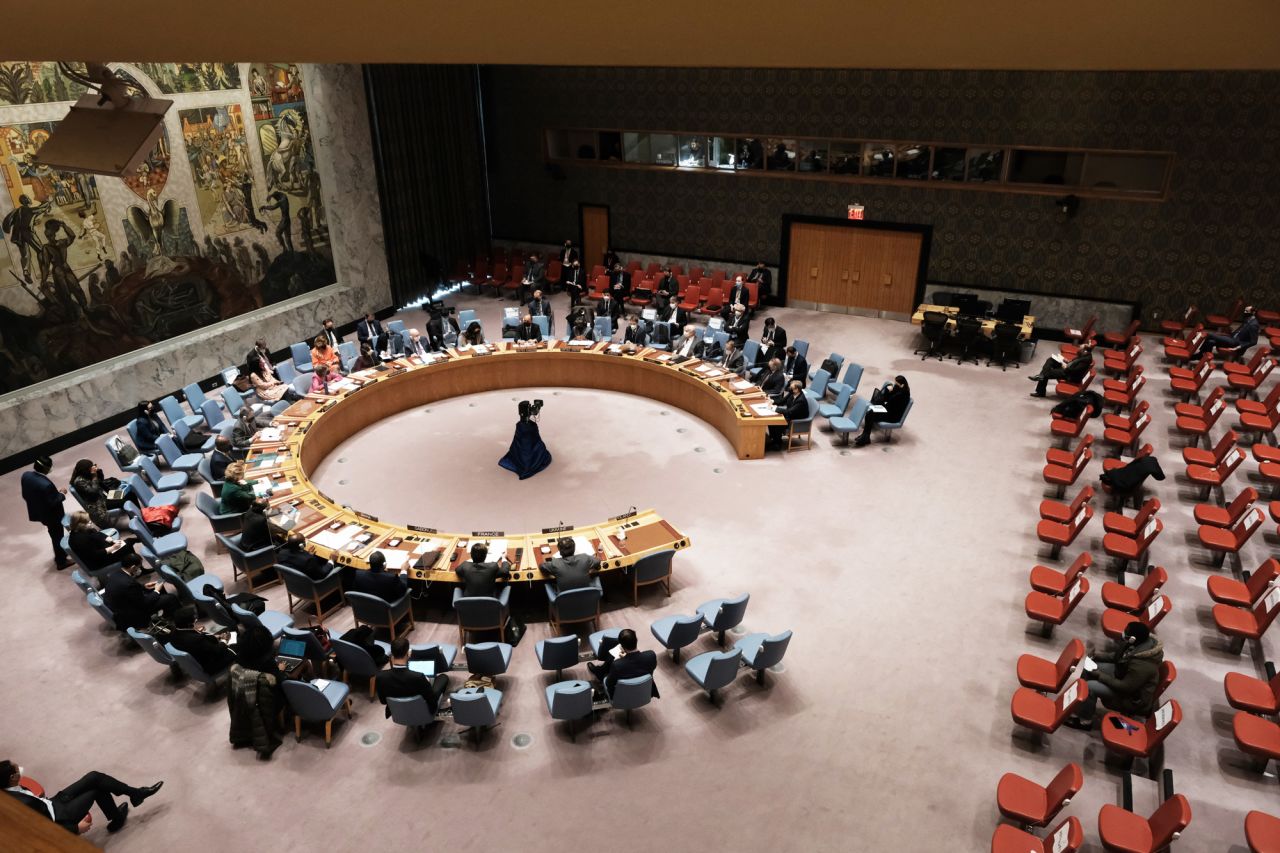 Members of the United Nations Security Council meet in New York to discuss the situation between Russia and Ukraine on Monday, January 31. <a href="https://www.cnn.com/2022/01/20/europe/ukraine-russia-tensions-explainer-cmd-intl/index.html" target="_blank">Tensions between the two countries</a> are at their highest in years, with a Russian troop buildup at the border spurring fears that Moscow could launch an invasion.