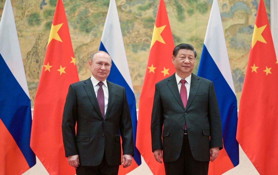 Russia's President Vladimir Putin and his Chinese counterpart Xi Jinping pose during a meeting in Beijing on Friday.