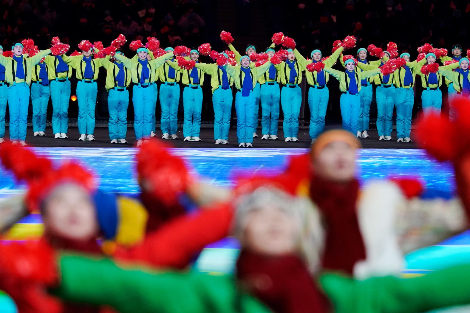 Performers entertain the audience before the official start of the show.