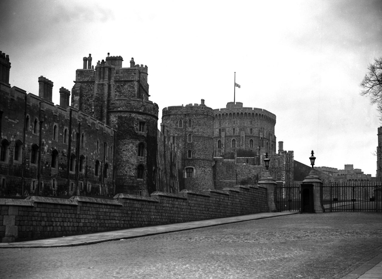 The flag flies at half-staff at Windsor Castle following the King's death.