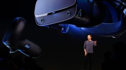 Facebook CEO Mark Zuckerberg introduces the new Oculus Quest as he delivers the opening keynote at the Facebook F8 Conference at McEnery Convention Center in San Jose, California on April 30, 2019. 
