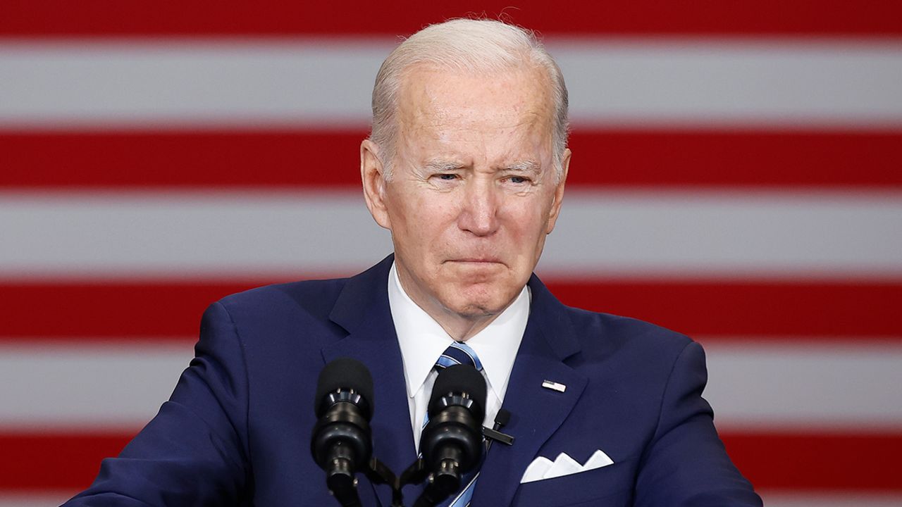 President Joe Biden deliver remarks about project labor agreements at  Ironworkers Local 5 on February 4, 2022, in Upper Marlboro, Maryland. 