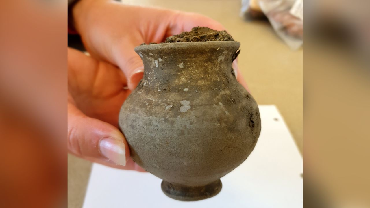 A complete Roman pot was uncovered during the dig.